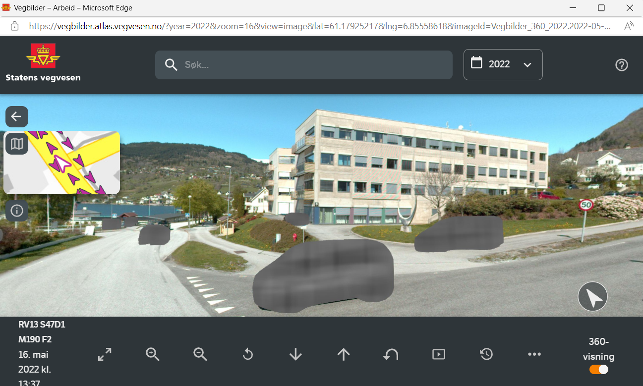 kartløysing for vegbilder